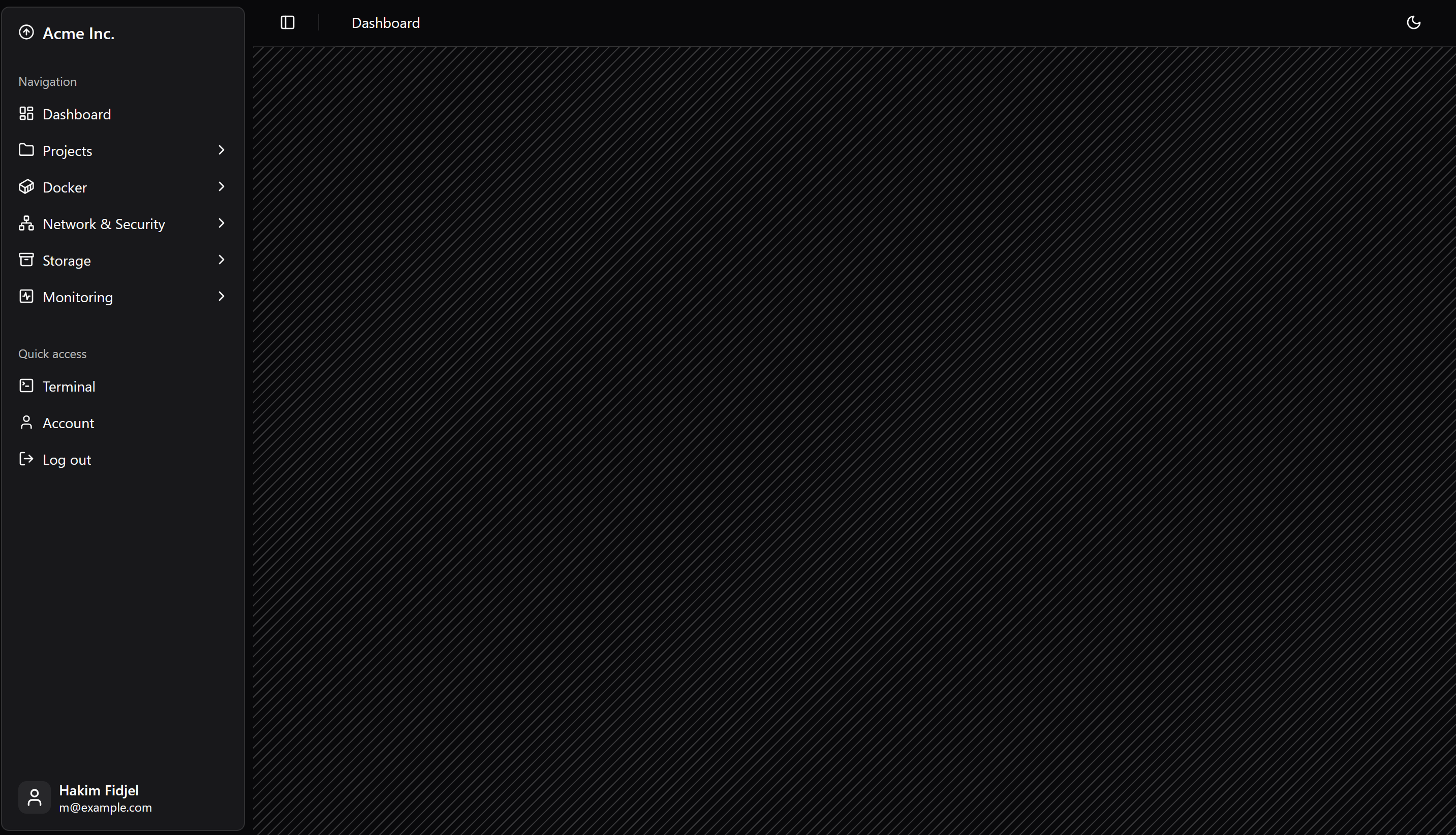 Minimalist dashboard